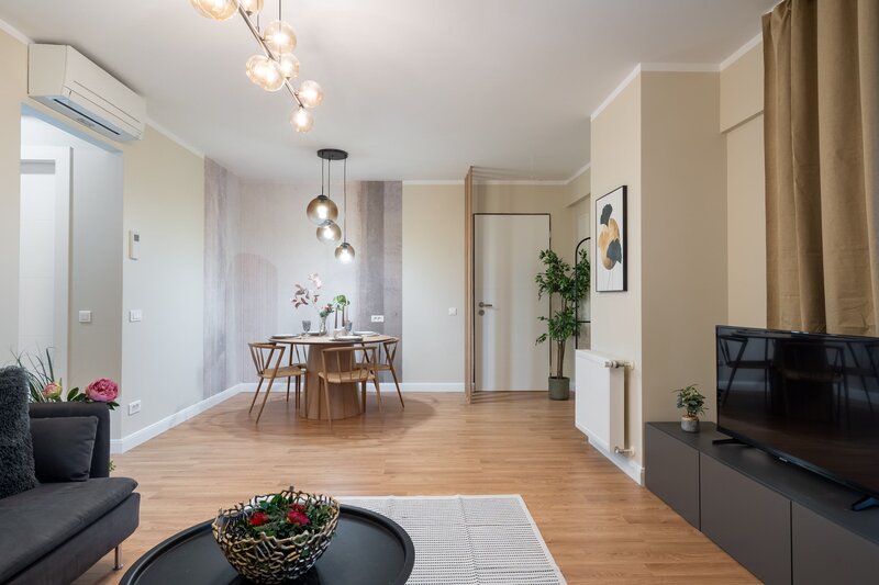 Parc Verdi comision 0%- Apt 3 cam superb 75mp, vedere lac, complet mobilat/utilat